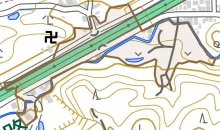 勧修寺南谷町とその周辺の地図。町の範囲を重ねている