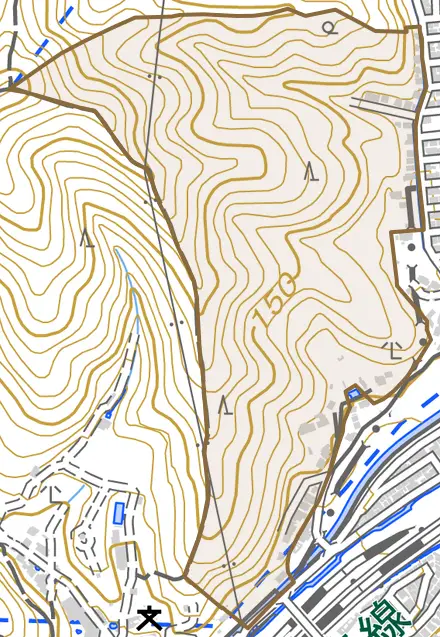 四ノ宮熊ケ谷とその周辺の地図。町の範囲を重ねている
