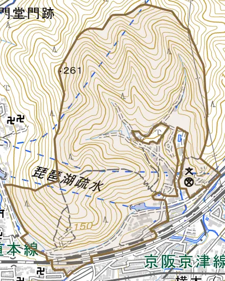 四ノ宮柳山町とその周辺の地図。町の範囲を重ねている