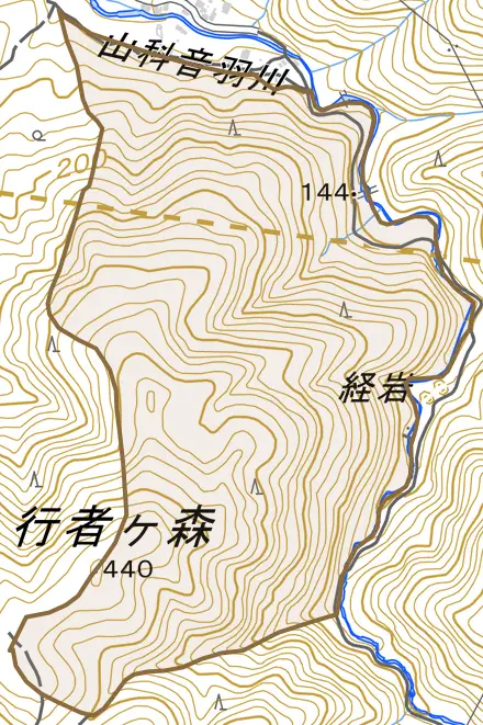大塚葭ケ谷とその周辺の地図。町の範囲を重ねている