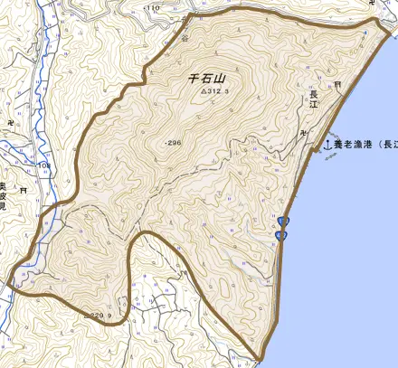 長江とその周辺の地図。町の範囲を重ねている