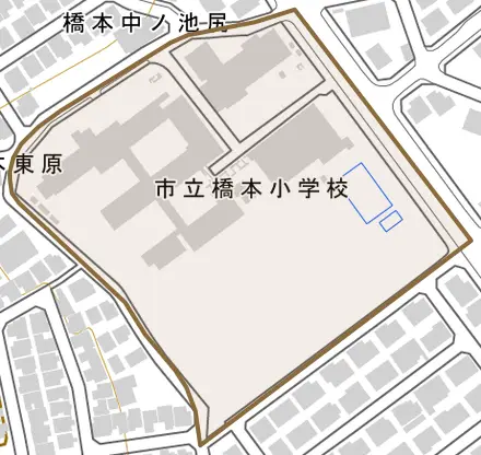 橋本中ノ池尻とその周辺の地図。町の範囲を重ねている