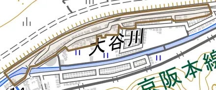 橋本奥ノ町とその周辺の地図。町の範囲を重ねている