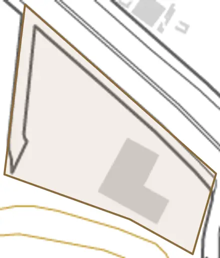 岡本町とその周辺の地図。町の範囲を重ねている