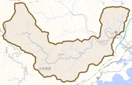 島原とその周辺の地図。町の範囲を重ねている