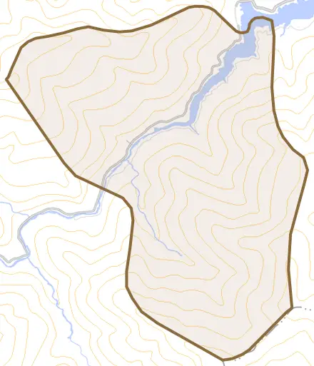 飯高町猿山とその周辺の地図。町の範囲を重ねている