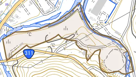 矢浜真砂とその周辺の地図。町の範囲を重ねている