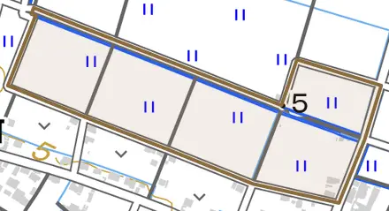 上箕田町とその周辺の地図。町の範囲を重ねている