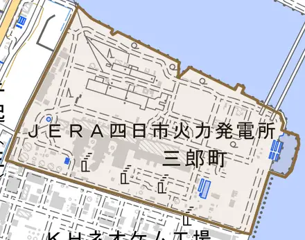 三郎町とその周辺の地図。町の範囲を重ねている