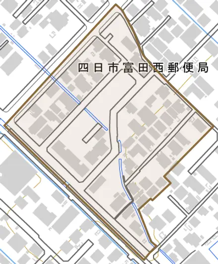 丸の内町一区とその周辺の地図。町の範囲を重ねている