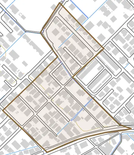 鵤町第三とその周辺の地図。町の範囲を重ねている