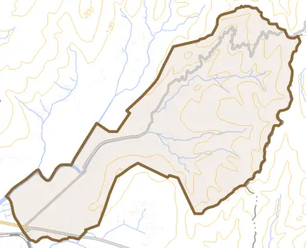 真野とその周辺の地図。町の範囲を重ねている