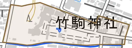 稲荷町とその周辺の地図。町の範囲を重ねている