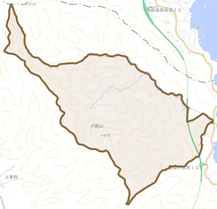 唐桑町台の下とその周辺の地図。町の範囲を重ねている