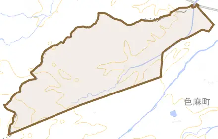 平沢とその周辺の地図。町の範囲を重ねている