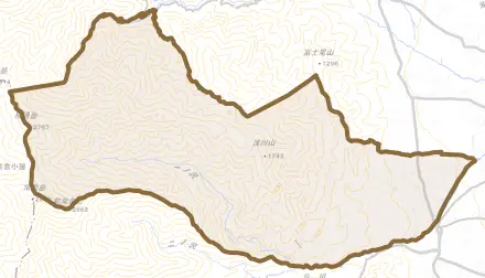 穂高牧とその周辺の地図。町の範囲を重ねている