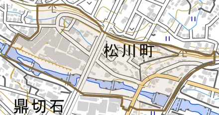 松川町とその周辺の地図。町の範囲を重ねている