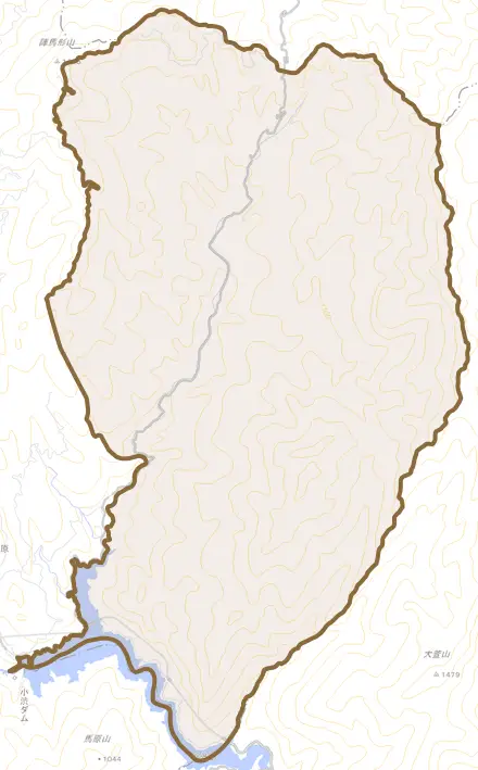 四徳とその周辺の地図。町の範囲を重ねている