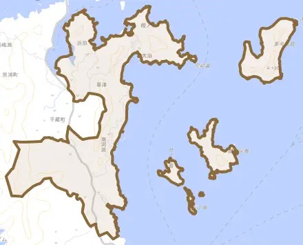 平蔵町とその周辺の地図。町の範囲を重ねている