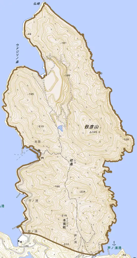 本窯町とその周辺の地図。町の範囲を重ねている