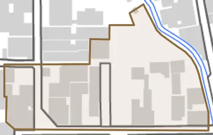 堺町とその周辺の地図。町の範囲を重ねている