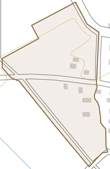 板倉区坂井とその周辺の地図。町の範囲を重ねている