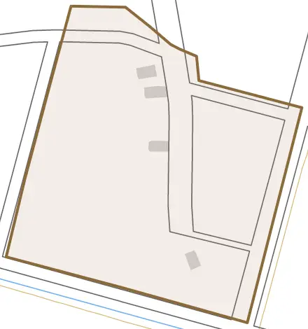 頸城区田中とその周辺の地図。町の範囲を重ねている