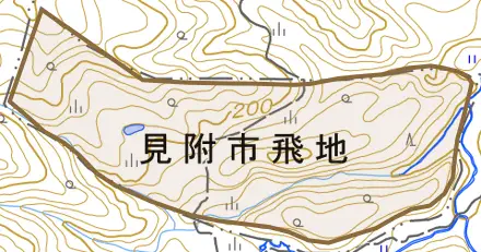 佐野町とその周辺の地図。町の範囲を重ねている