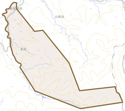 本所とその周辺の地図。町の範囲を重ねている