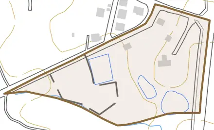 栃尾町とその周辺の地図。町の範囲を重ねている