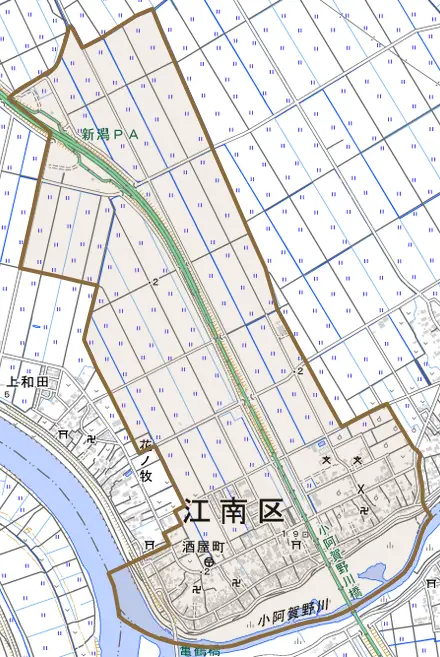 酒屋町とその周辺の地図。町の範囲を重ねている