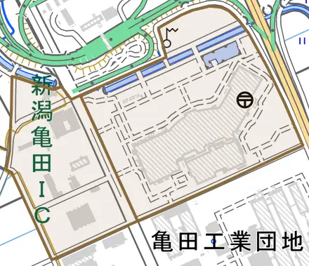 下早通柳田とその周辺の地図。町の範囲を重ねている