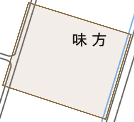 味方とその周辺の地図。町の範囲を重ねている