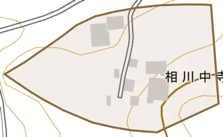 相川中寺町とその周辺の地図。町の範囲を重ねている