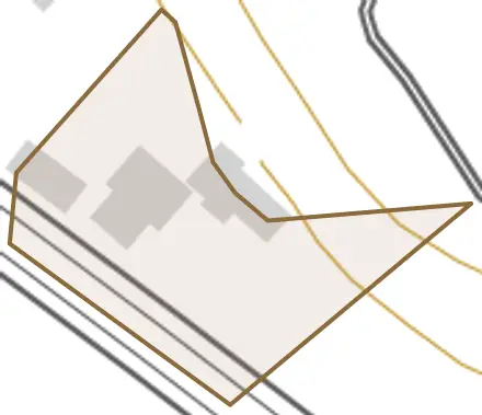 水渡田とその周辺の地図。町の範囲を重ねている
