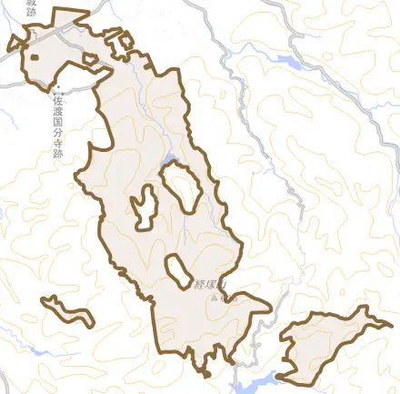 竹田とその周辺の地図。町の範囲を重ねている
