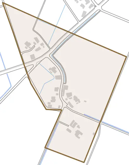 大字上大谷内とその周辺の地図。町の範囲を重ねている