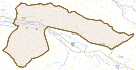 葎沢とその周辺の地図。町の範囲を重ねている