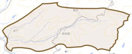 田染蕗とその周辺の地図。町の範囲を重ねている