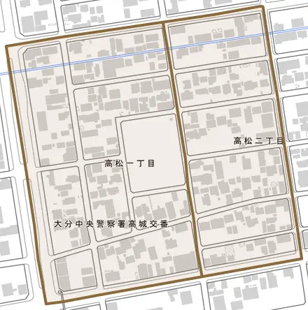 高松とその周辺の地図。町の範囲を重ねている