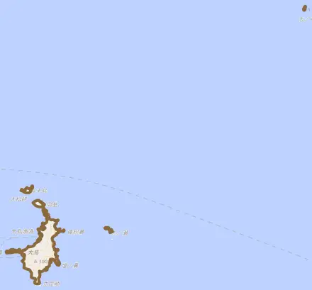 鶴見大字大島とその周辺の地図。町の範囲を重ねている
