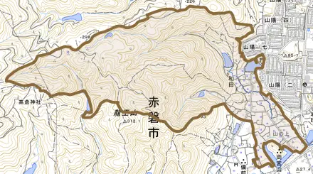 和田とその周辺の地図。町の範囲を重ねている
