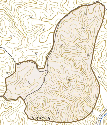 泰山寺とその周辺の地図。町の範囲を重ねている