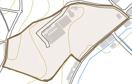 船穂町船穂とその周辺の地図。町の範囲を重ねている