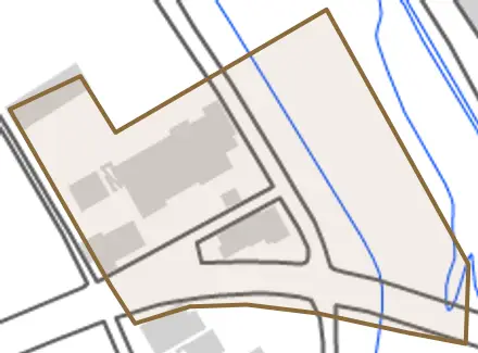 禾津とその周辺の地図。町の範囲を重ねている