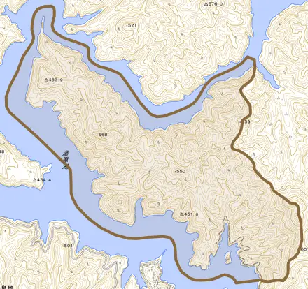三世七原とその周辺の地図。町の範囲を重ねている