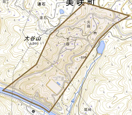 下谷とその周辺の地図。町の範囲を重ねている