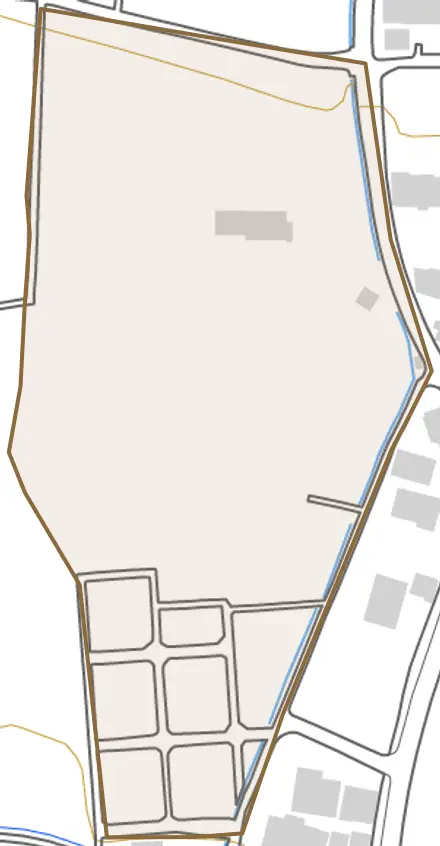 豊沢とその周辺の地図。町の範囲を重ねている