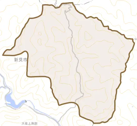 大佐上刑部とその周辺の地図。町の範囲を重ねている