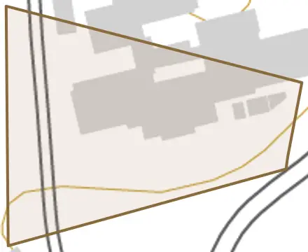 神郷下神代とその周辺の地図。町の範囲を重ねている